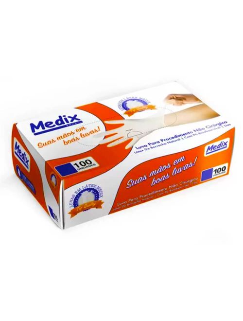 Luva Latéx Média com Pó c/100 - Medix