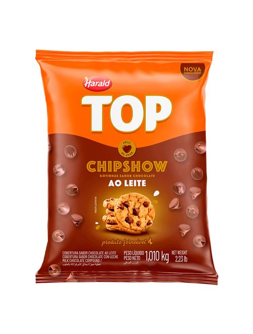Gotas de Chocolate Forneáveis Ao Leite Top Chipshow 1,01kg - Harald