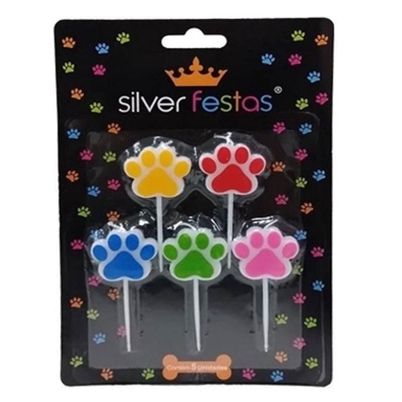 Vela-Pet-Patinha-Colorida-c-5---Silver-Festas