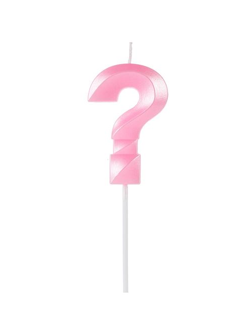 Vela de Aniversário Interrogação Rosa - Silver Festas