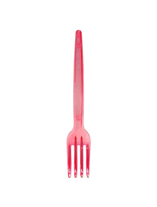 Garfo Sobremesa Vermelho Glass c/50 - Plastilania