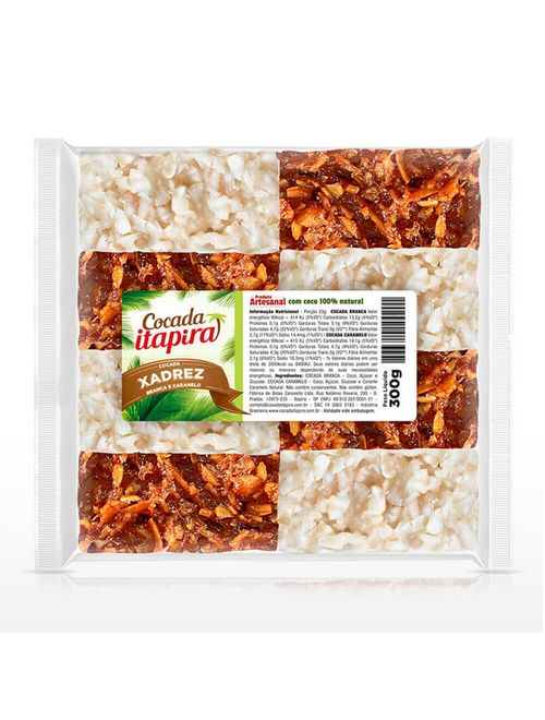 Cocada Xadrez Branca/Caramelo 300g - Itapira
