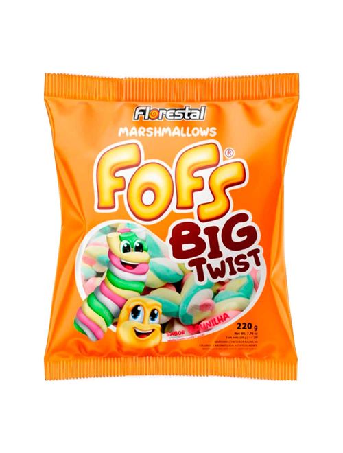 Marshmallow Fofs Big Twist Colorido Baunilha 220g - Florestal