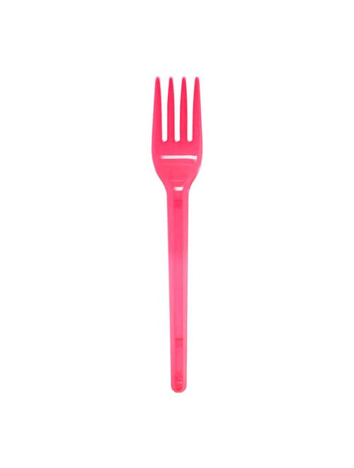 Garfo Plástico Sobremesa Neon Rosa c/50 - Bello