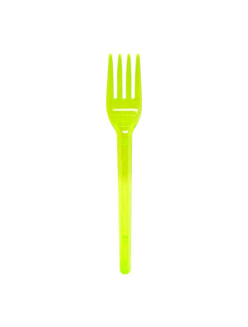 Garfo Plástico Sobremesa Neon Amarelo c/50 - Bello