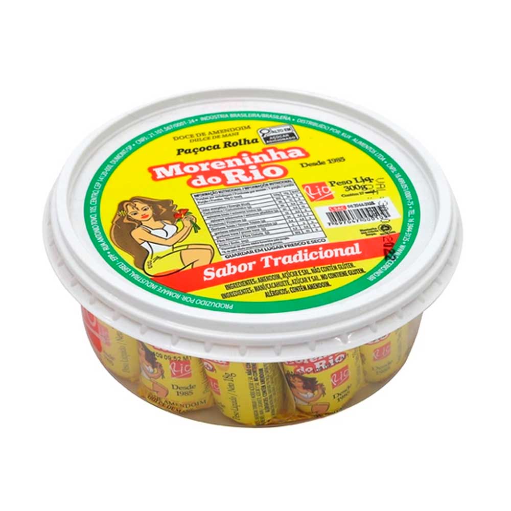 Paçoca Moreninha do Rio 17un Tipo Rolha Embrulhada 300gr Rio