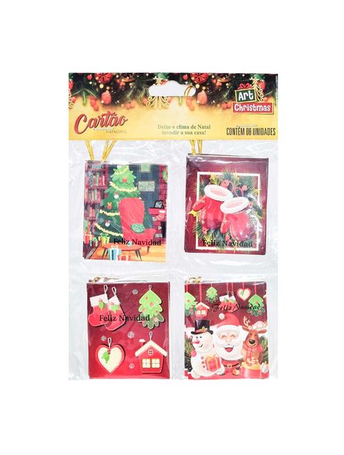 Mini Cartões Natalinos Feliz Navidad c/8 - Art Christmas