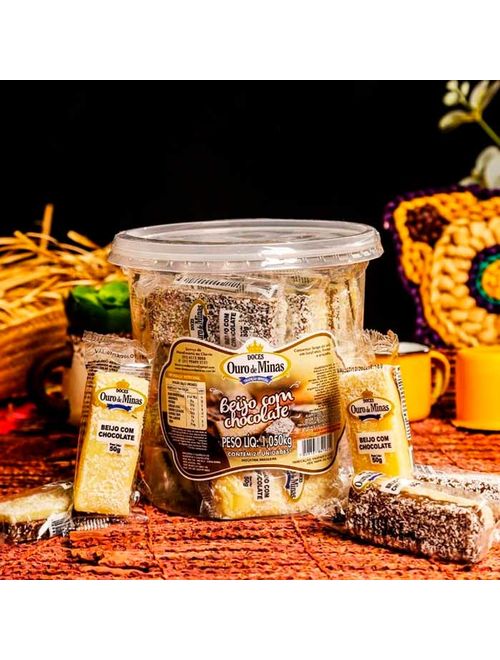 Pingo de Leite Beijo com Chocolate Embrulhado c/21 - Ouro de Minas