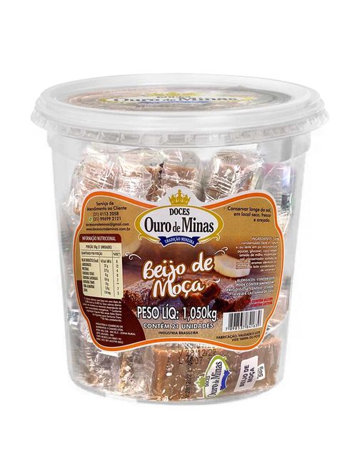 Pingo de Leite Beijo de Moça Embrulhado c/21 - Ouro de Minas