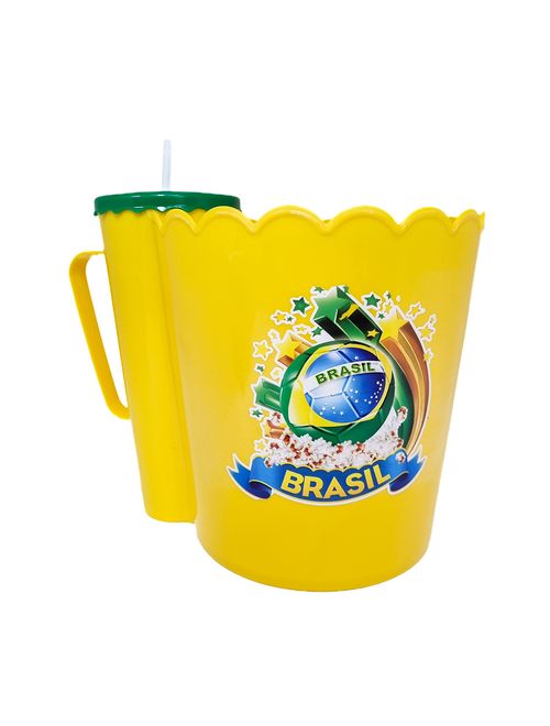 Brasil Balde de Pipoca 2 em 1 - Lider