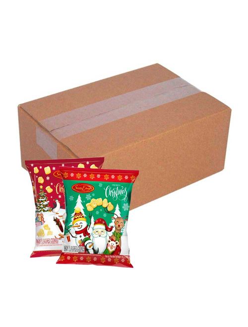 Kit 20 Pacotes Mini Biscoitos Leite Natal 100g - Santa Edwiges
