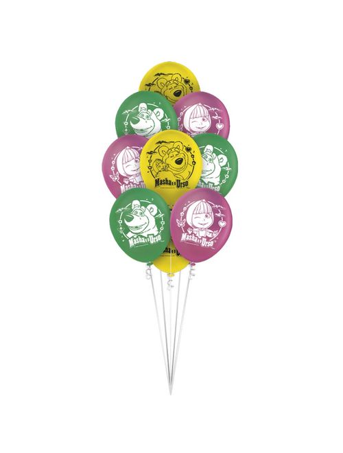 Masha e o Urso Balão Látex Tamanho 9 c/25 - Regina