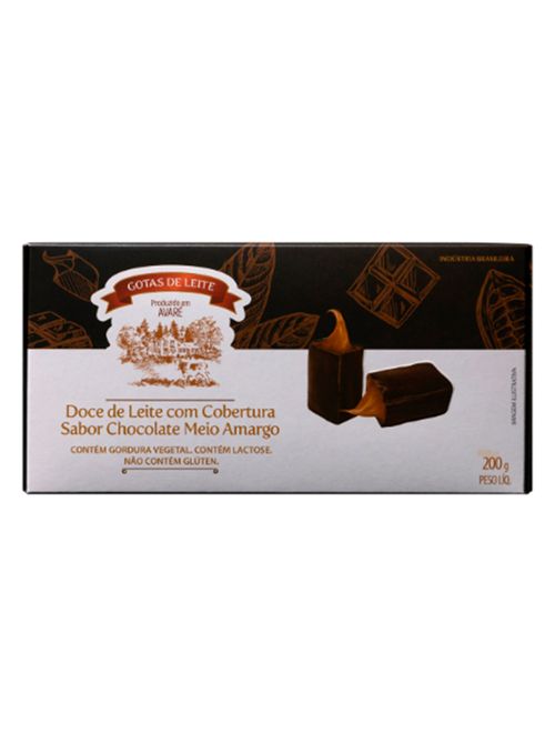 Pingo de Leite Cobertura Chocolate Meio Amargo Avaré 200g - Gotas de Leite