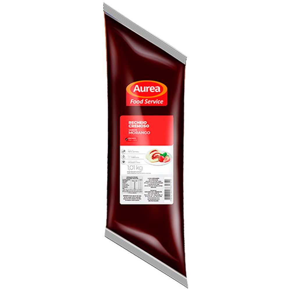 Recheio Cremoso sabor Morango 1,01kg - Aurea