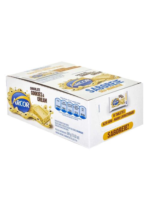 Tablete Cookies&Cream 20,5g c/18 - Arcor