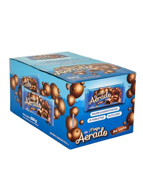 Tablete Mega Aerado Ao Leite 22g c/15 - Arcor