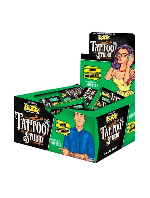 Chiclete Buzzy Sabor Hortelã Tattoo Studio c/100 - Riclan