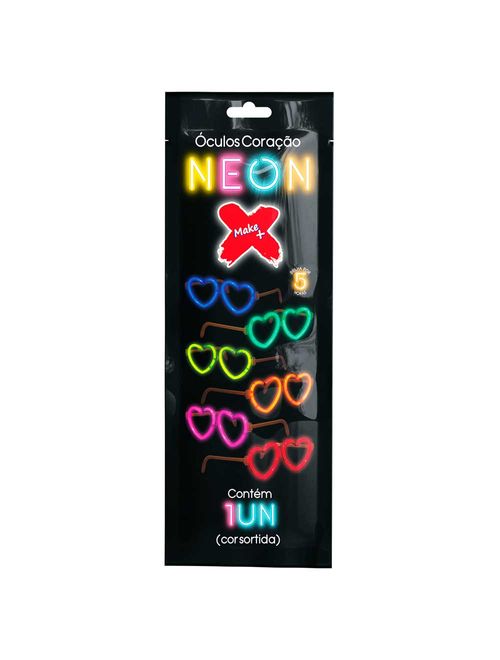 Óculos Bastão Coração Neon Un - Make