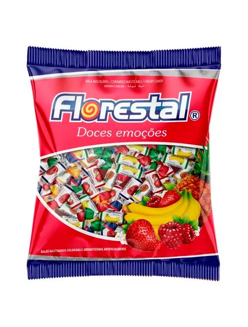Bala Mastigável Frutas Sortidas 500g - Florestal