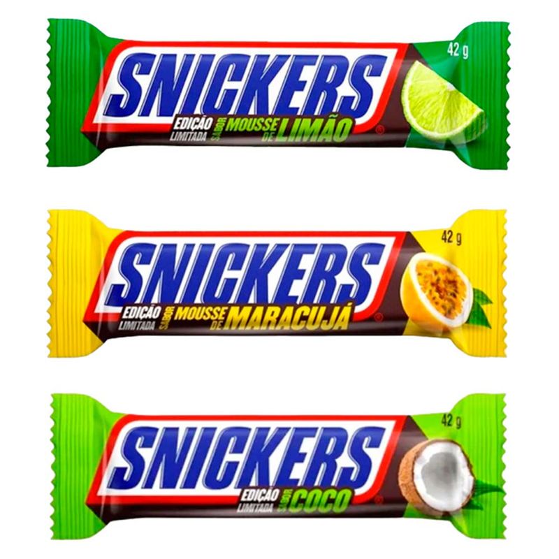 Kit-3-Chocolates-Snickers-42g---Limao-Maracuja-e-Coco