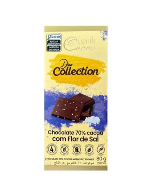Tablete de Chocolate 70% Cacau Flor de Sal 80g - Espírito Cacau