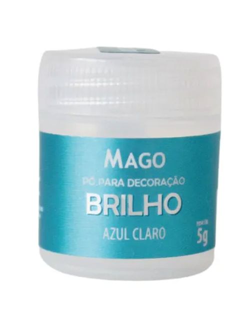 Pó Decoração Brilho Azul Claro 5g - Mago