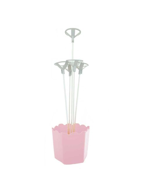 Suporte de Mesa para Balões com 5 hastes Rosa Claro - RT