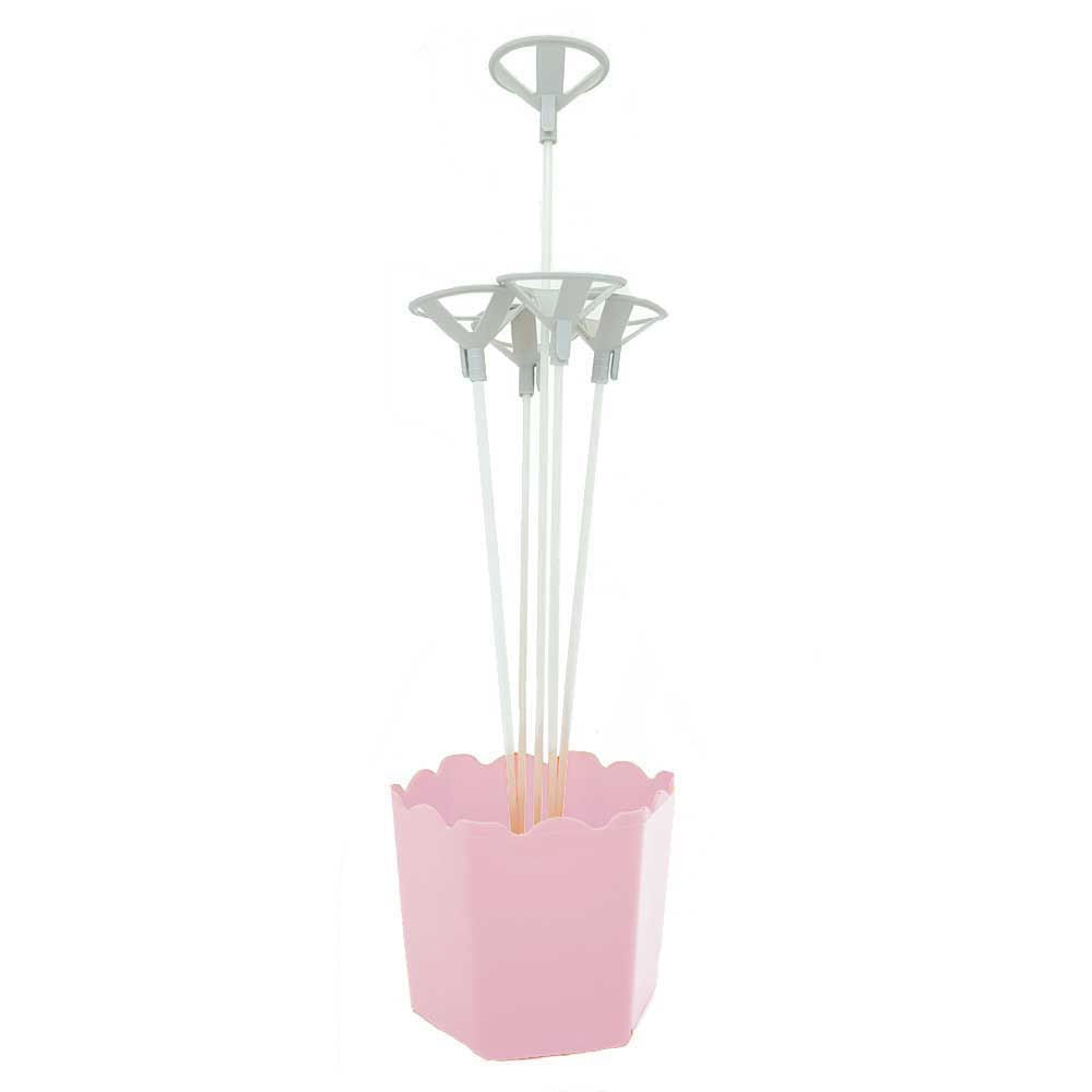 Suporte de Mesa para Balões com 5 hastes Rosa Claro - RT