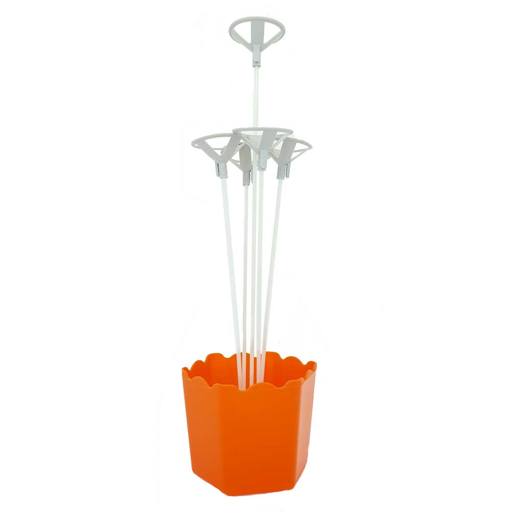 Suporte de Mesa para Balões com 5 hastes Laranja - RT