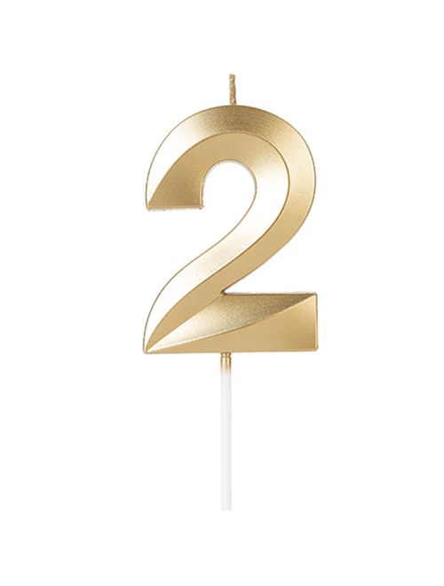 Vela de Aniversário Design Perolizada Dourada Nº 2 - Silver Festas