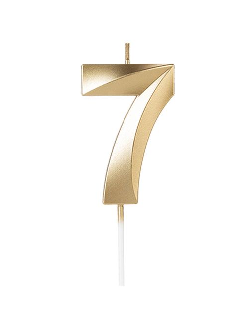 Vela de Aniversário Design Perolizada Dourada Nº 7 - Silver Festas