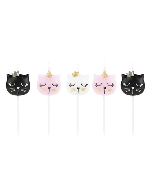 Vela Pet Gatos c/5 - Silver Festas