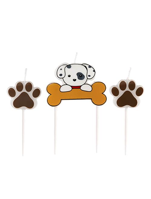 Vela Pet Dog Patas c/3 - Silver Festas