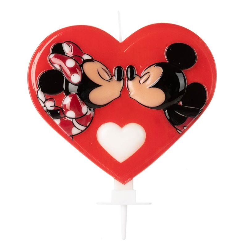 Vela-Decorativa-Mickey-e-Minnie-Coracao-Unidade---Silver-Festas