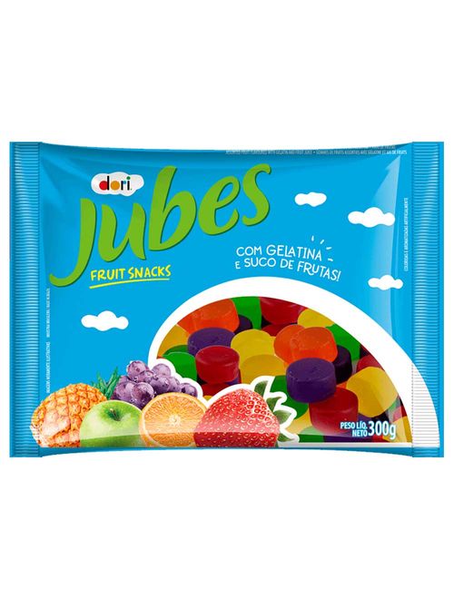 Bala de Goma Jubes Fruit Snacks 300g - Dori