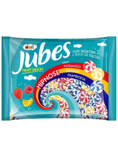 Bala de Goma Jubes Hipnose Fruit Snacks 300g - Dori
