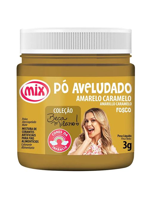 Corante em Pó Aveludado Amarelo Caramelo 3g - Mix