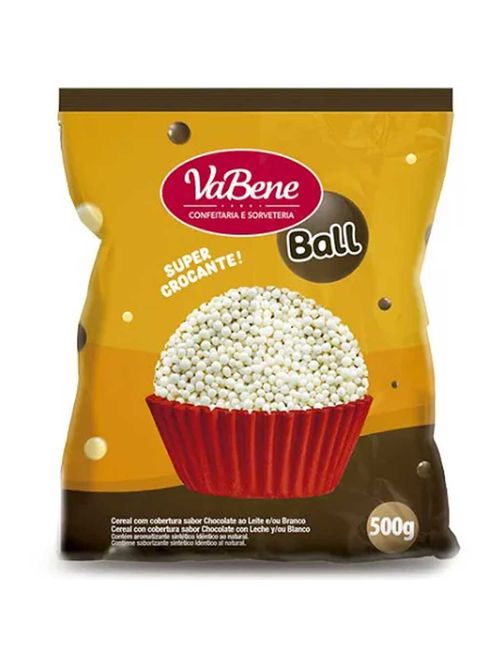 Confeito Micro Ball Crocante com Cobertura de Chocolate Branco 500g - VaBene