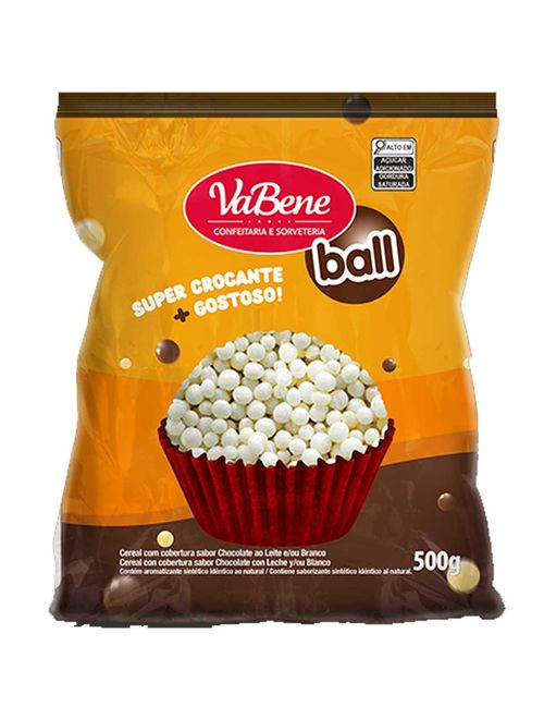 Confeito Mini Ball Crocante com Cobertura de Chocolate Branco 500g - VaBene