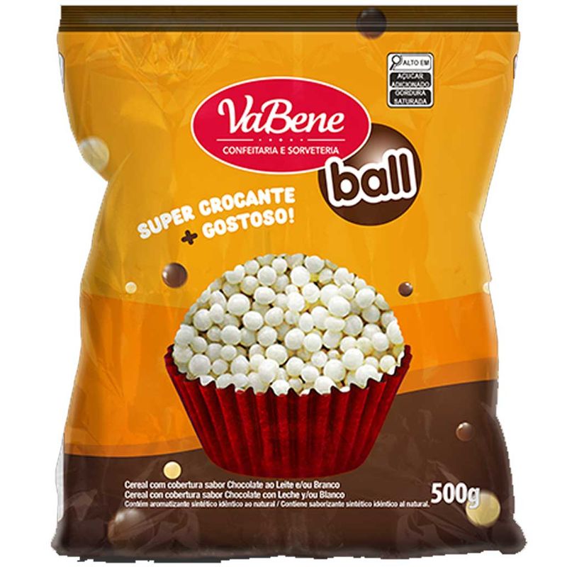 Confeito Mini Ball Crocante com Cobertura de Chocolate Branco 500g - VaBene  - Doce Malu