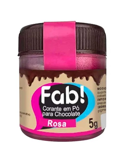 Corante em Pó Rosa para Chocolate 5g - Fab