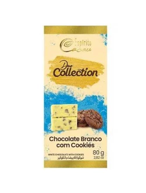 Tablete de Chocolate Branco com Cookies 80g - Espírito Cacau