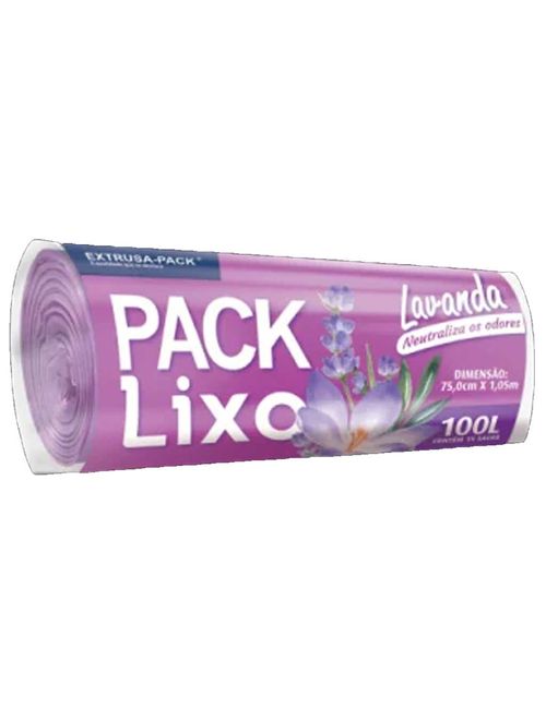 Saco de Lixo Lavanda Neutralizador de Odor 100L 75cmX1,05m c/15 - Extrusa-Pack
