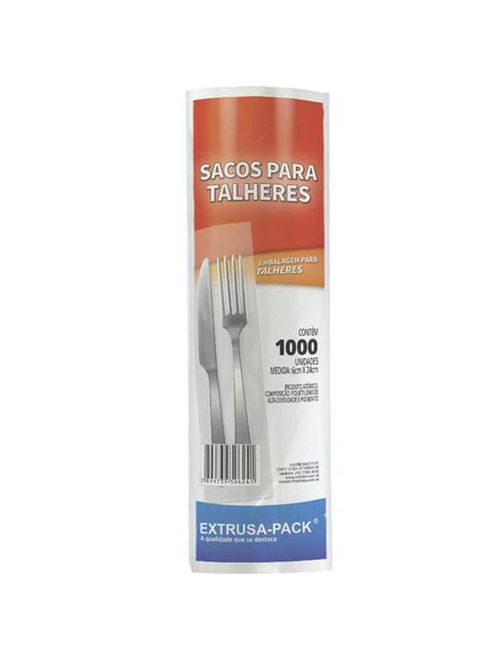 Sacos para Talheres 6mX23cm c/1000 - Extrusa-Pack