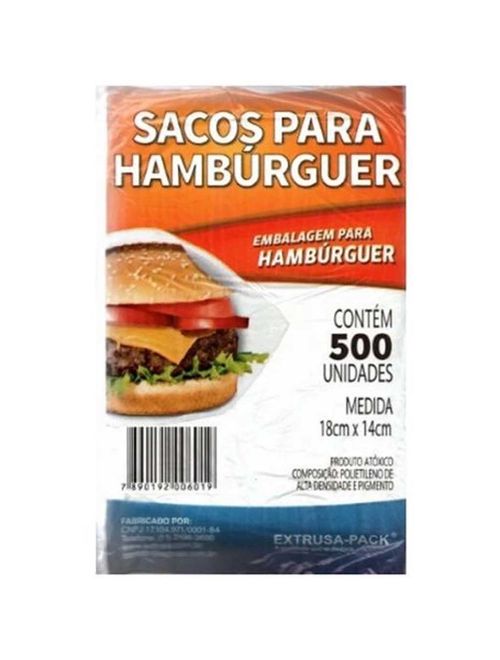 Sacos para Hamburguer 18cmX14cm c/500 - Extrusa-Pack