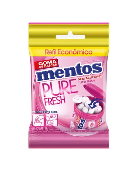 Goma de Mascar Mentos Pure Fresh Tutti Frutti 56g - Perfetti
