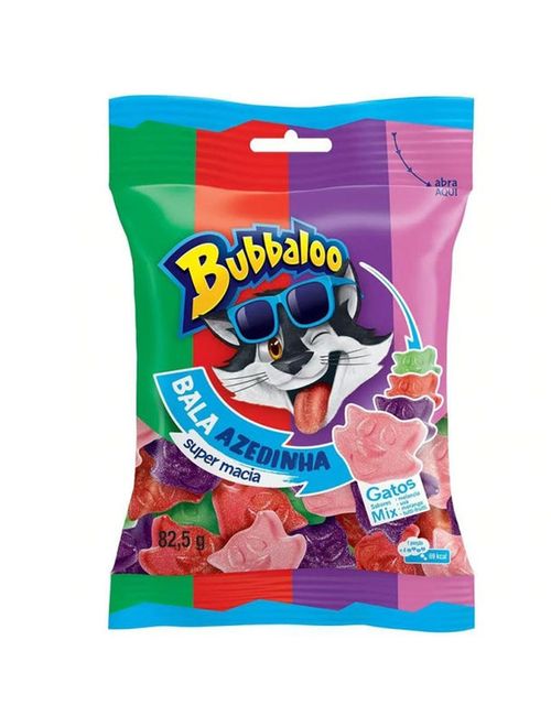 Bala Bubbaloo Azedinha Gatos Mix 82,5g - Mondelez
