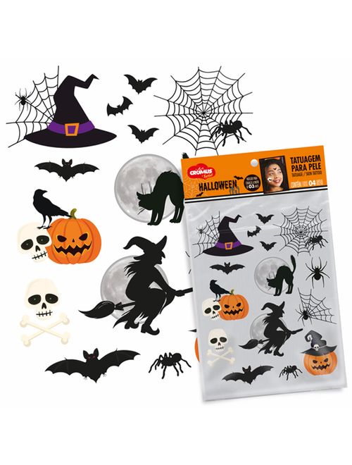 Tatuagem para Pele Halloween c/4 - Cromus