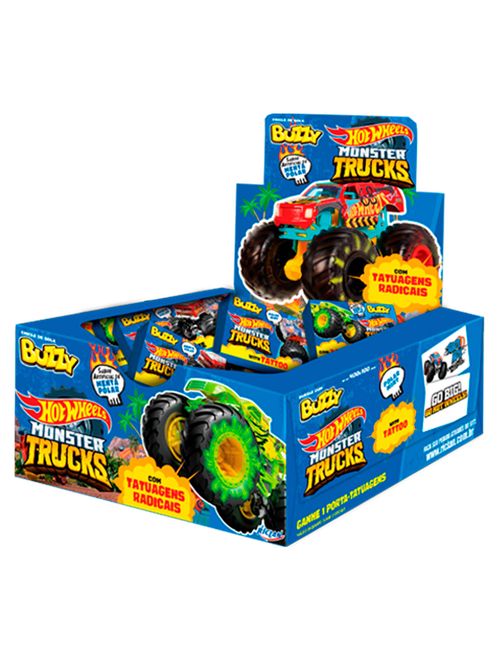 Chiclete Buzzy Hot Wheels Monster Trucks Menta Polar c/100 - Riclan