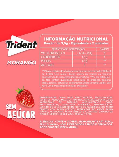 Goma de Mascar Trident Morango - Adams